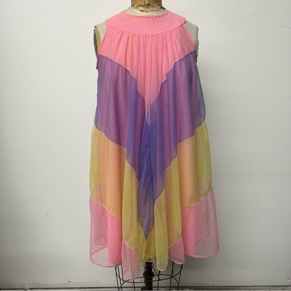 Vintage 60s nylon pegnoir pastel dress 🎀💐 - Picture 4 of 7